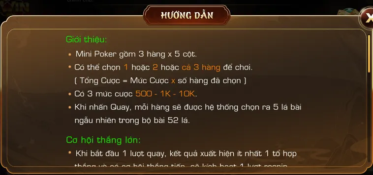 Chinh Phục Đấu Trường Mini Poker Tại IWin Club Với Tỷ Lệ Thưởng Cực Khủng
